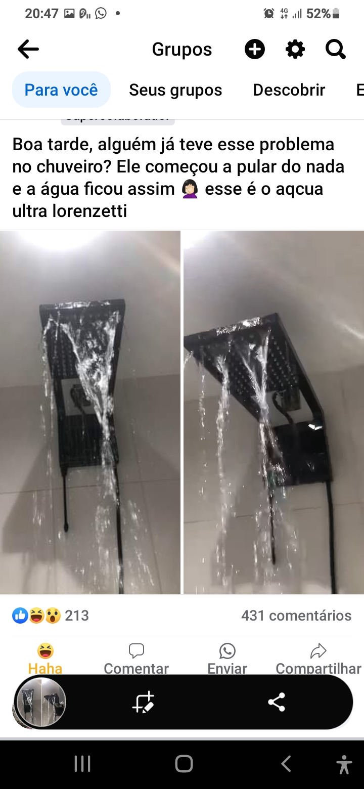 👎 chuveiro que apresenta muitos problemas, não indico.